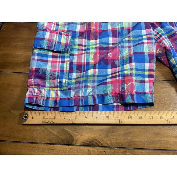 Tommy Bahama Swim Trunks Mens Size XXL Plaid Floral Draw String Lined Shorts - Picture 12 of 13